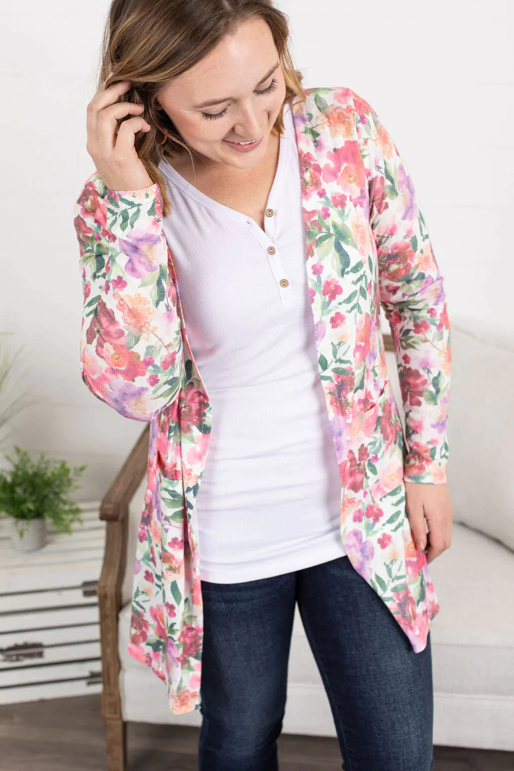 Rachel Cardigan - Bright Floral