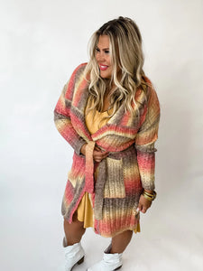 Celine Cardigan - Charcoal & Mustard