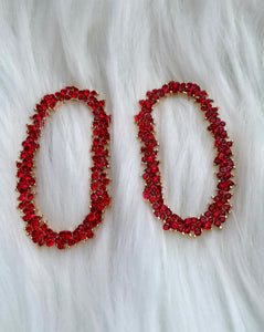 Brittany Statement Earrings in Red