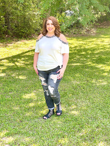 Hello There Cold Shoulder Top
