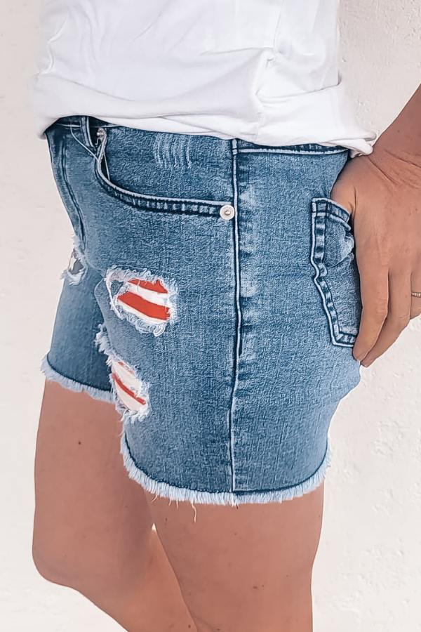 USA Flag Patch Shorts