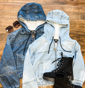 Camille Cropped Jean Jacket Dark Wash