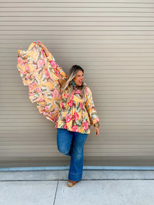Heidi Palm Kimono in Mango