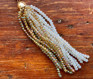 Shining Crystal Tassel Necklace