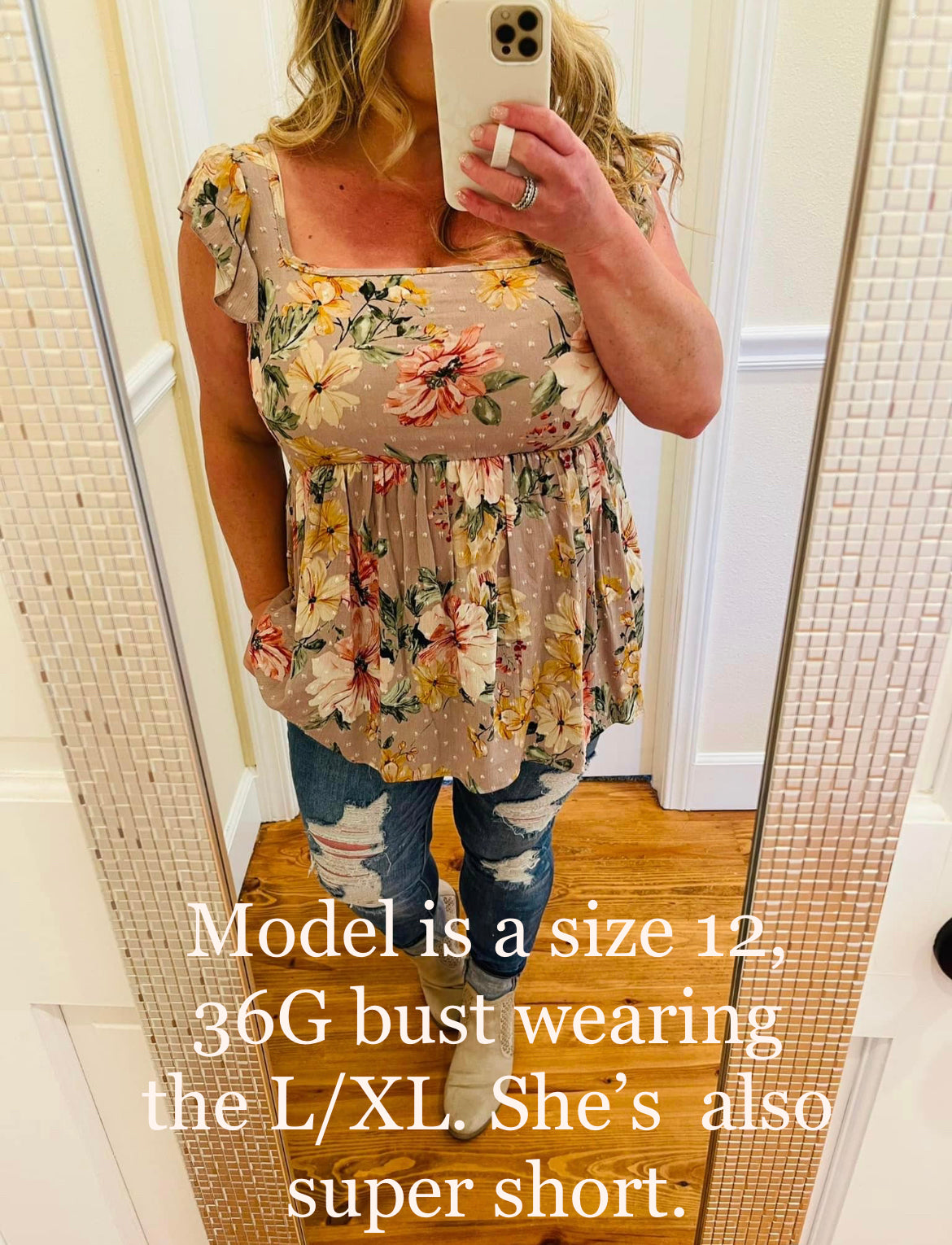Silva Floral Top in Taupe