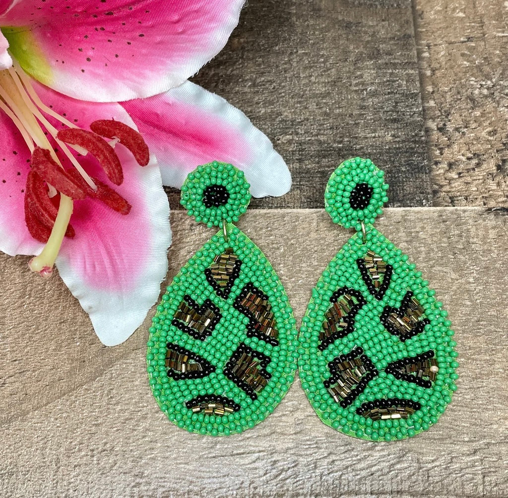 Beaded Animal Print Earrings
