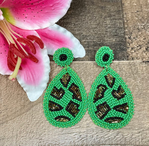 Beaded Animal Print Earrings